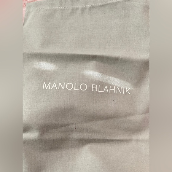 NWT Manolo Blahnik • Ligra 50MM Pleated Slingback Sandals • Cream • Satin • 37.5 - Picture 6 of 9